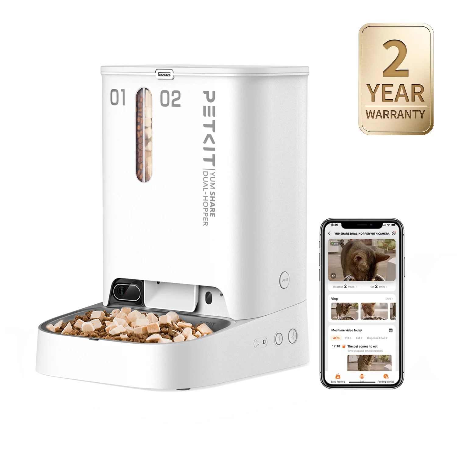 YumShare Dual-hopper Automatic Feeder with Camera